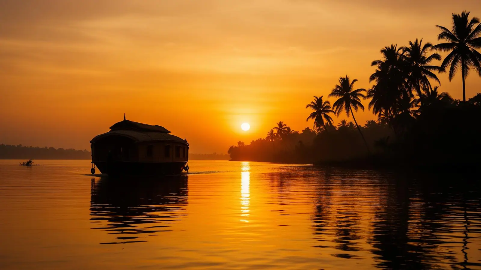 Kerala backwater sunset